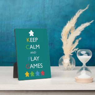 Keep Calm and Play Games Boardgame Lover Plaque