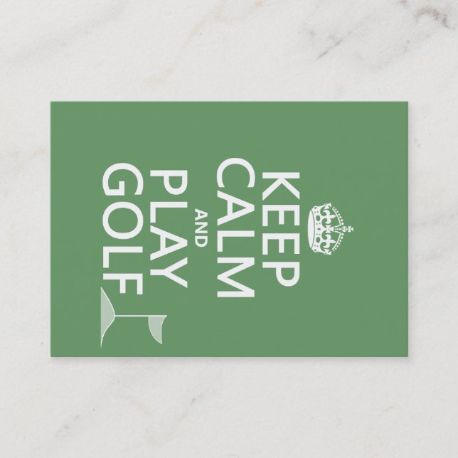 Keep Calm and Play Golf - all colours Business Card (Front)