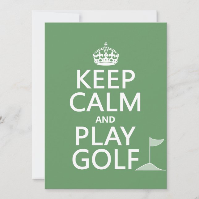Keep Calm and Play Golf - all colours Invitation (Front)