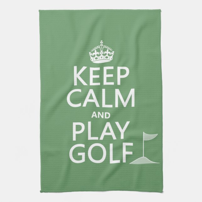 Keep Calm and Play Golf - all colours Kitchen Towel (Vertical)