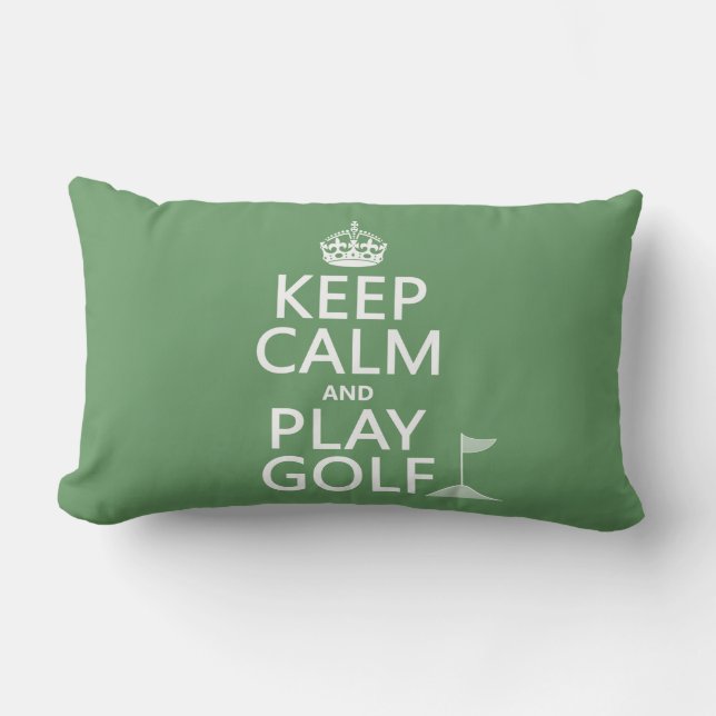 Keep Calm and Play Golf - all colours Lumbar Pillow (Front)