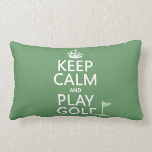 Keep Calm and Play Golf - all colours Lumbar Pillow