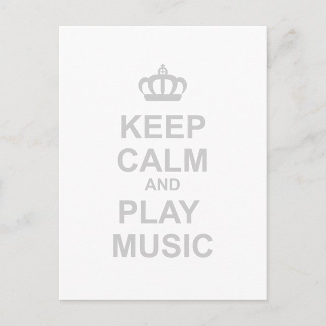 Keep Calm And Play Music - Rock Band Party Dance Postcard (Front)