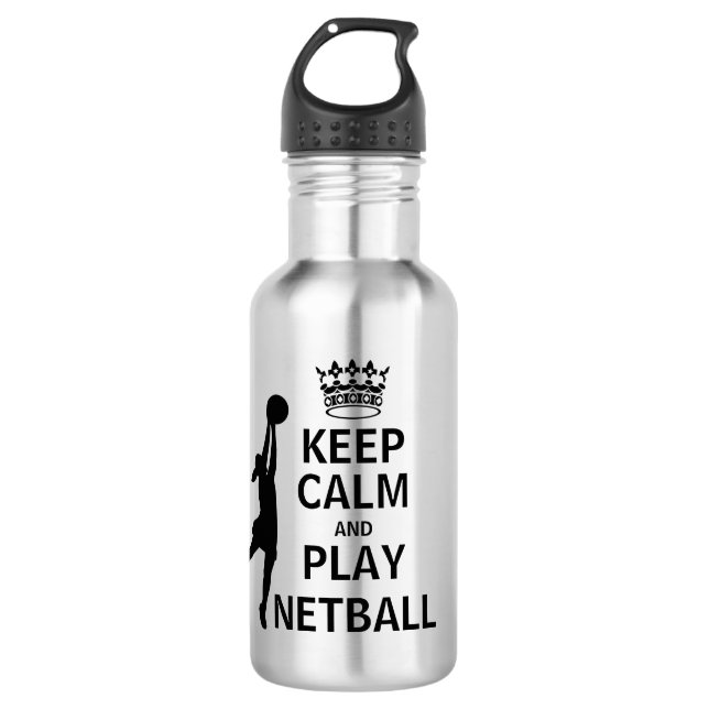 Keep Calm and Play Netball 532 Ml Water Bottle (Front)