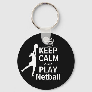 Keep Calm and Play Netball Design Keychain