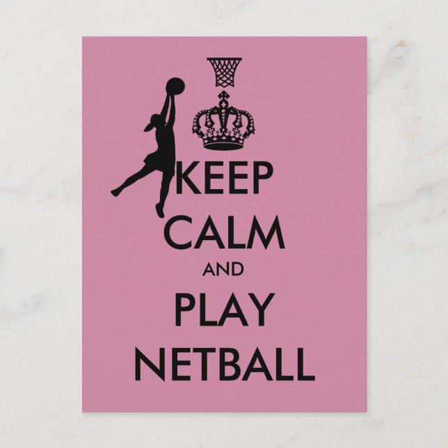 Keep Calm and Play Netball Postcard (Front)
