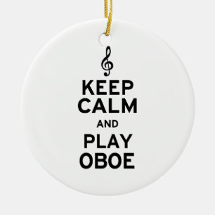 Keep Calm and Play Oboe Ceramic Ornament