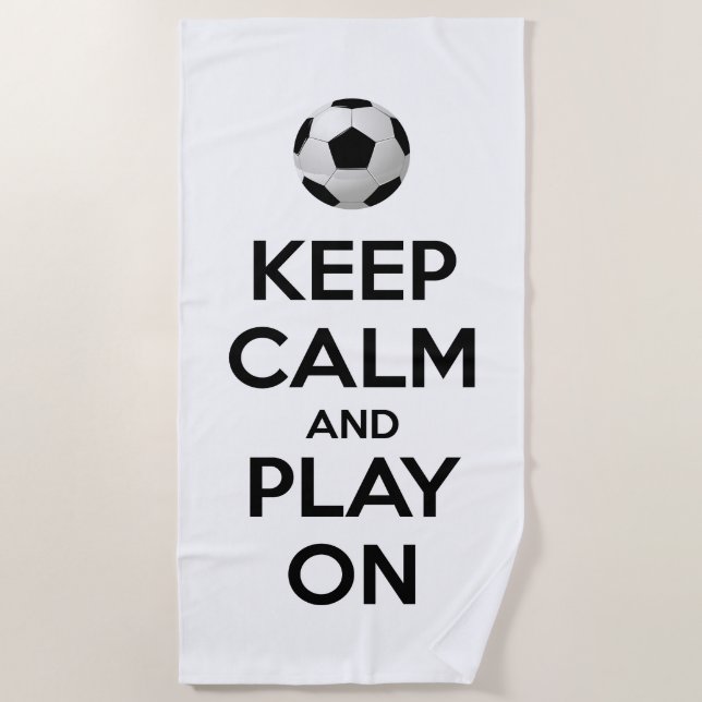 Keep Calm and Play On Beach Towel (Front)