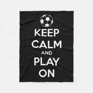Keep Calm and Play On Black and White Fleece Blanket