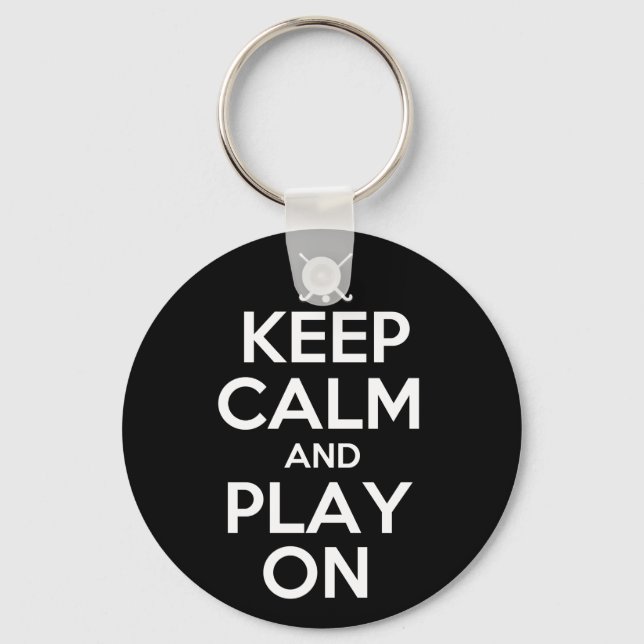 Keep Calm and Play On - Field Hockey Keychain (Front)