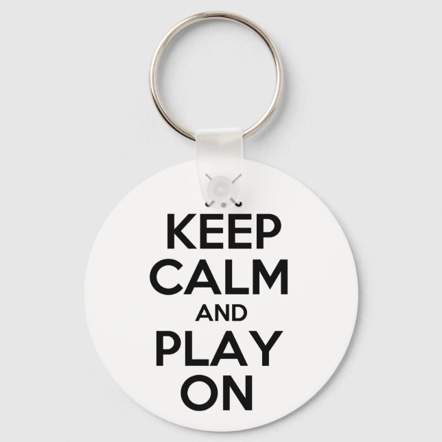 Keep Calm and Play On - Field Hockey Keychain (Front)