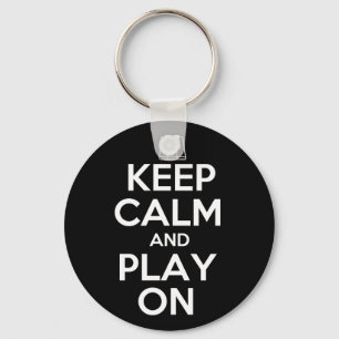 Keep Calm and Play On Piano Keychain