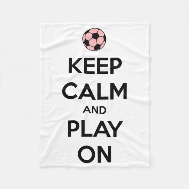 Keep Calm and Play On Pink and Black Fleece (Front)