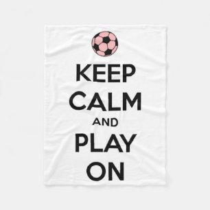 Keep Calm and Play On Pink and Black Fleece Blanket