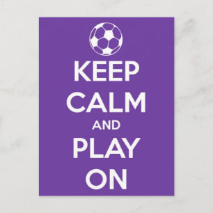 Keep Calm and Play On Purple Postcard
