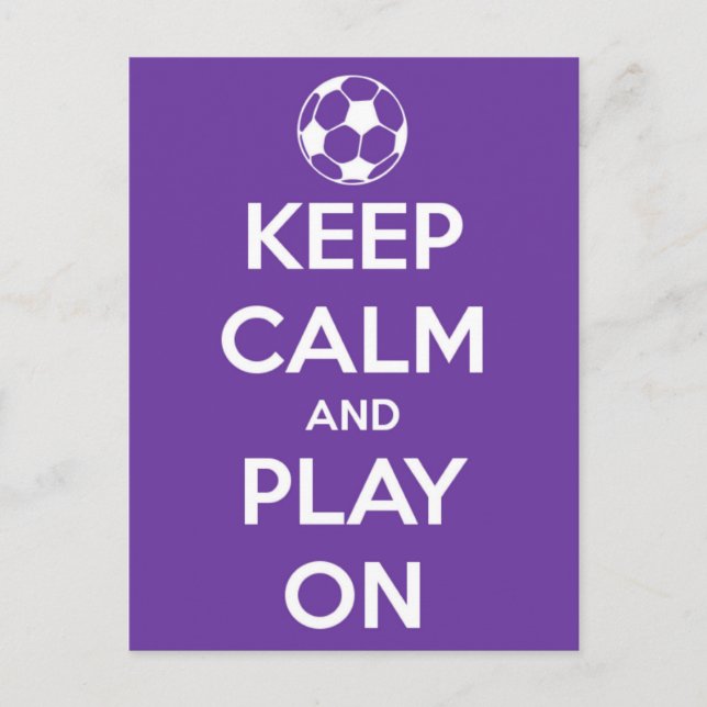 Keep Calm and Play On Purple Postcard (Front)