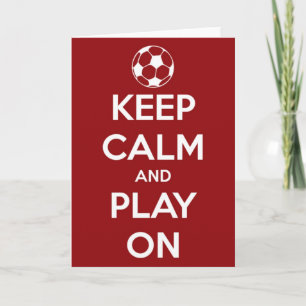 Keep Calm and Play On Red Greeting Card