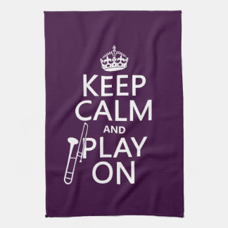 Keep Calm and Play On (Trombone)(any colour) Kitchen Towel