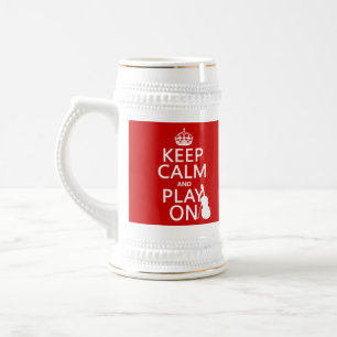 Keep Calm and Play On (violin)(any colour) Beer Stein