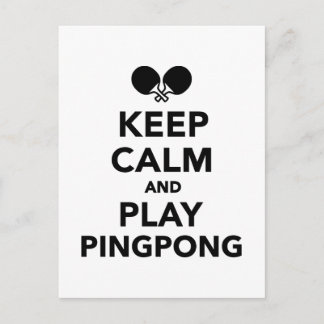 Keep calm and play Ping Pong Postcard