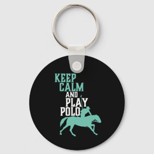 Keep Calm and Play Polo Sports Team Player Keychain