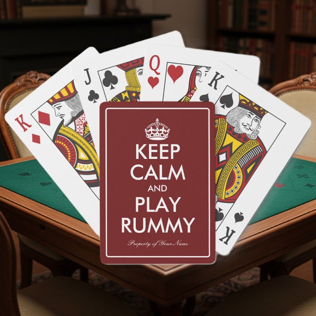 Keep calm and play rummy custom playing card deck (rummy playing cards)