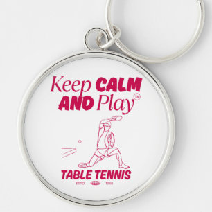 Keep calm and play table tennis keychain