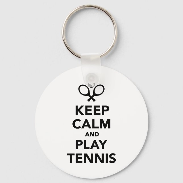 Keep calm and play Tennis Keychain (Front)