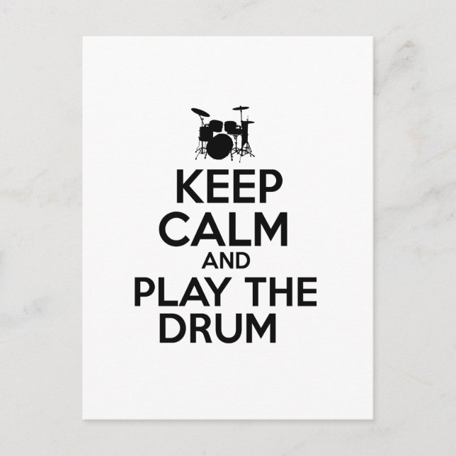 Keep Calm And Play The Drum Postcard (Front)