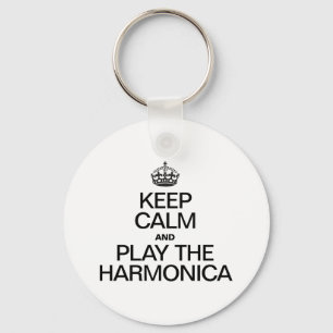 KEEP CALM AND PLAY THE HARMONICA KEYCHAIN