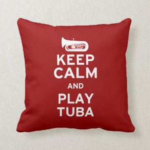 Keep Calm and Play Tuba Throw Pillow