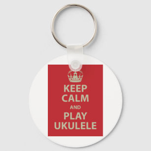 Keep Calm and Play Ukulele Keychain