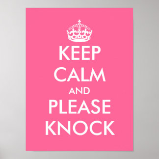 Keep calm and please knock poster