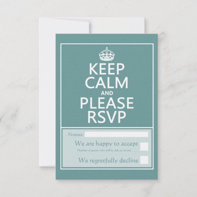 Keep Calm and Please RSVP Card (Front)
