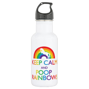 Keep Calm and Poop Rainbows Unicorn "Read Below" 532 Ml Water Bottle