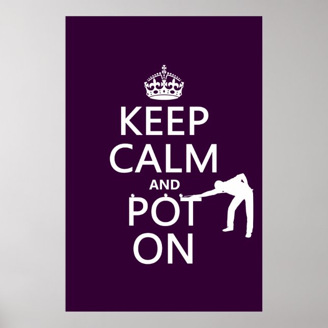 Keep Calm and Pot On (Snooker/Pool) Poster (Front)