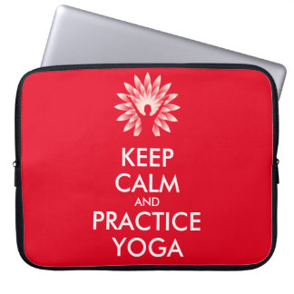 Keep calm and practice yoga laptop sleeve