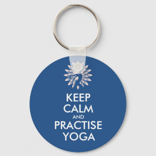 Keep calm and practise yoga keychain