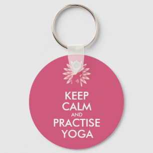 Keep calm and practise yoga keychain