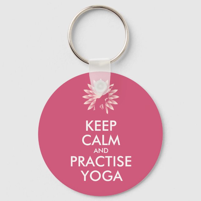 Keep calm and practise yoga keychain (Front)