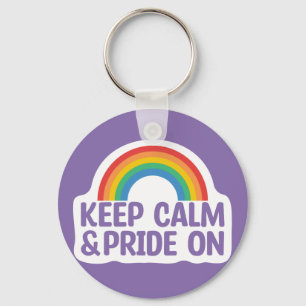Keep Calm And Pride On Gay Pride Month Keychain