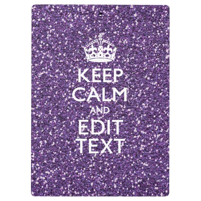 Keep Calm and Purple Mauve Clipboard (Back)