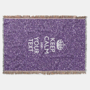Keep Calm and Purple Mauve Throw Blanket