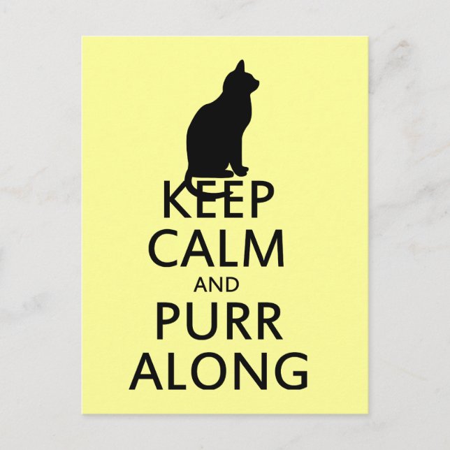 Keep Calm and PURR Along Postcard (Front)