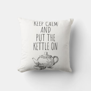 keep calm and put the kettle on - something elegan throw pillow