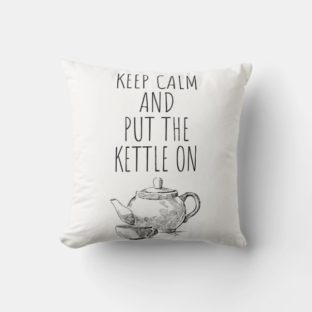 keep calm and put the kettle on - something elegan throw pillow (Front)