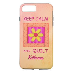Keep Calm and Quilt Block Personalized Your Name Case-Mate iPhone Case