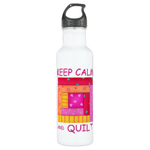 Keep Calm and Quilt Colourful Log Cabin Block 710 Ml Water Bottle