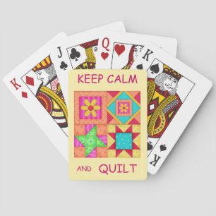 Keep Calm and Quilt For Block Colourful Patchwork Playing Cards