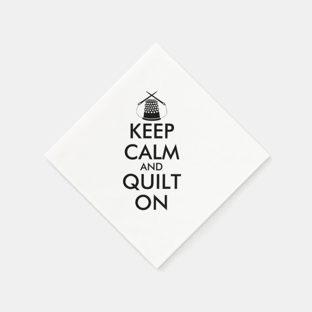 Keep Calm and Quilt On Sewing Thimble Needles Napkin (Corner)